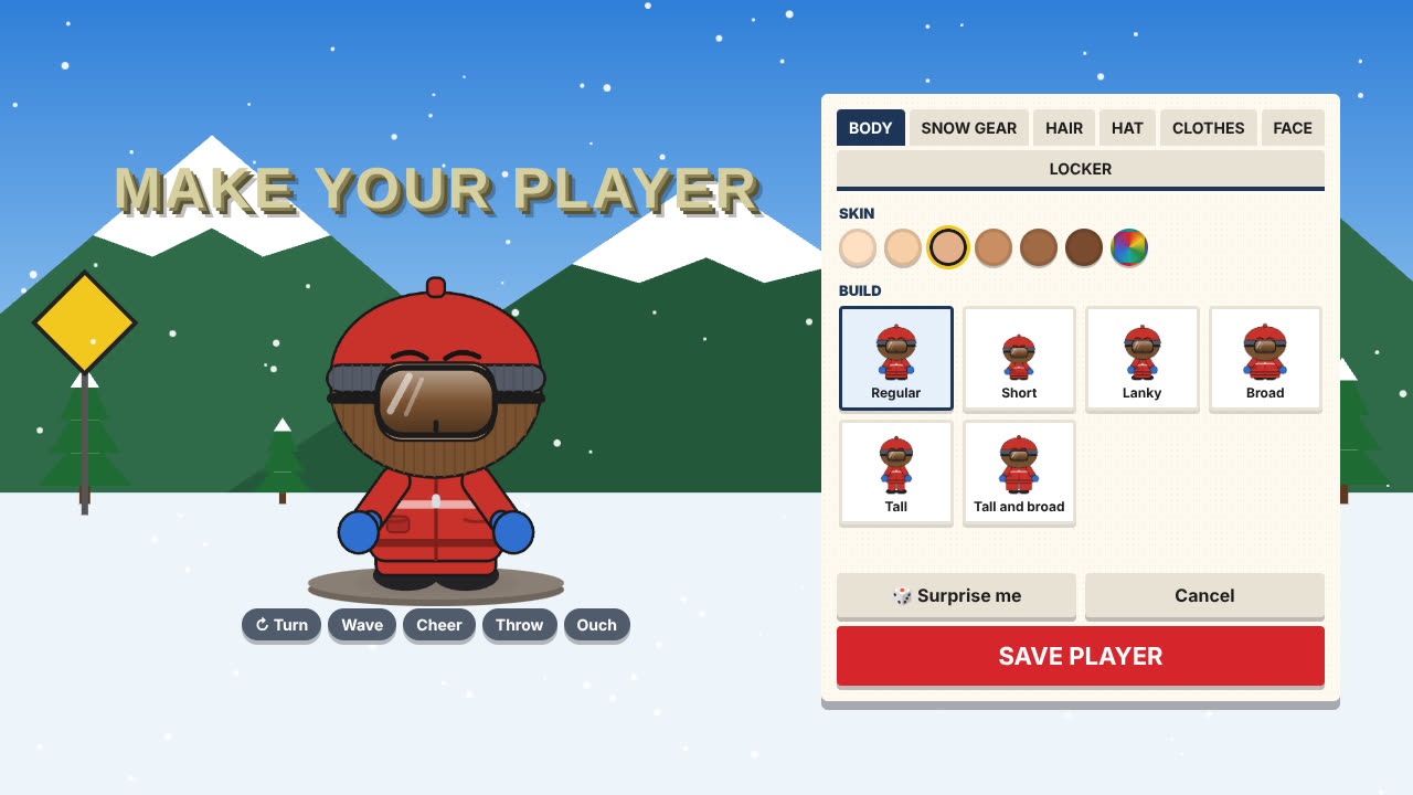 Make Your Own screen with hats, coats, scarves, gloves and faces